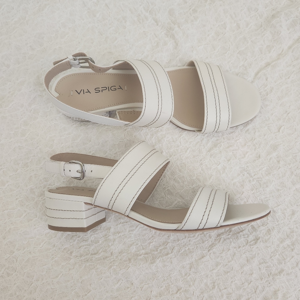 cream white casual summer sandals Via Spiga
